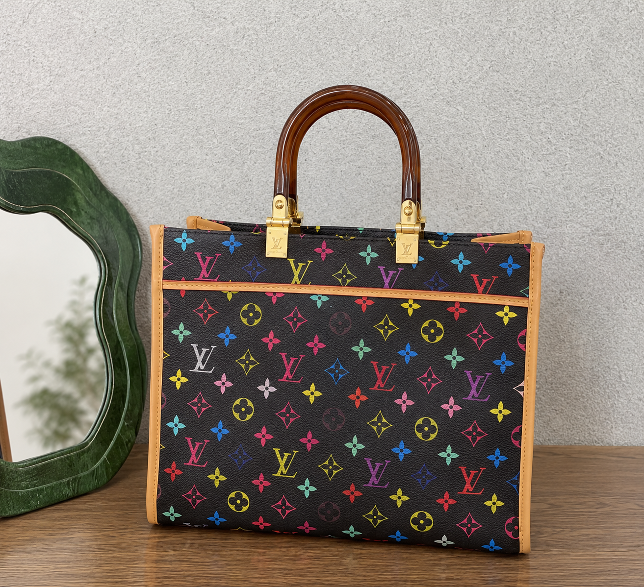 Black Colorful Handbag