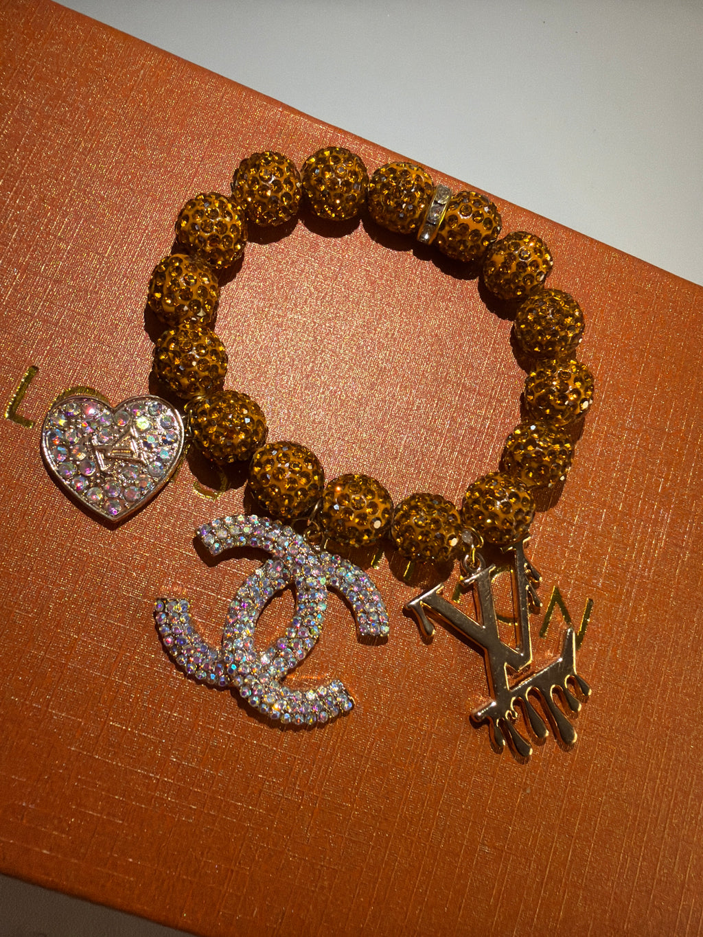 Gold charm Shamballa