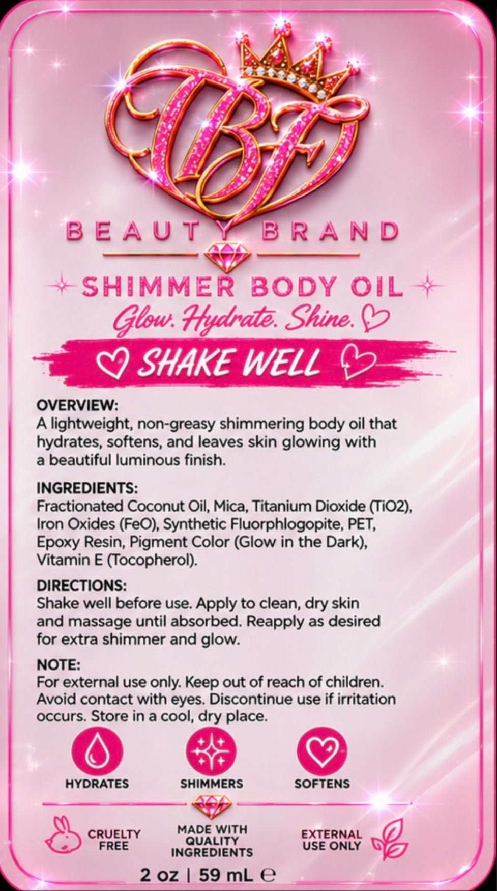 Shimmer body oil