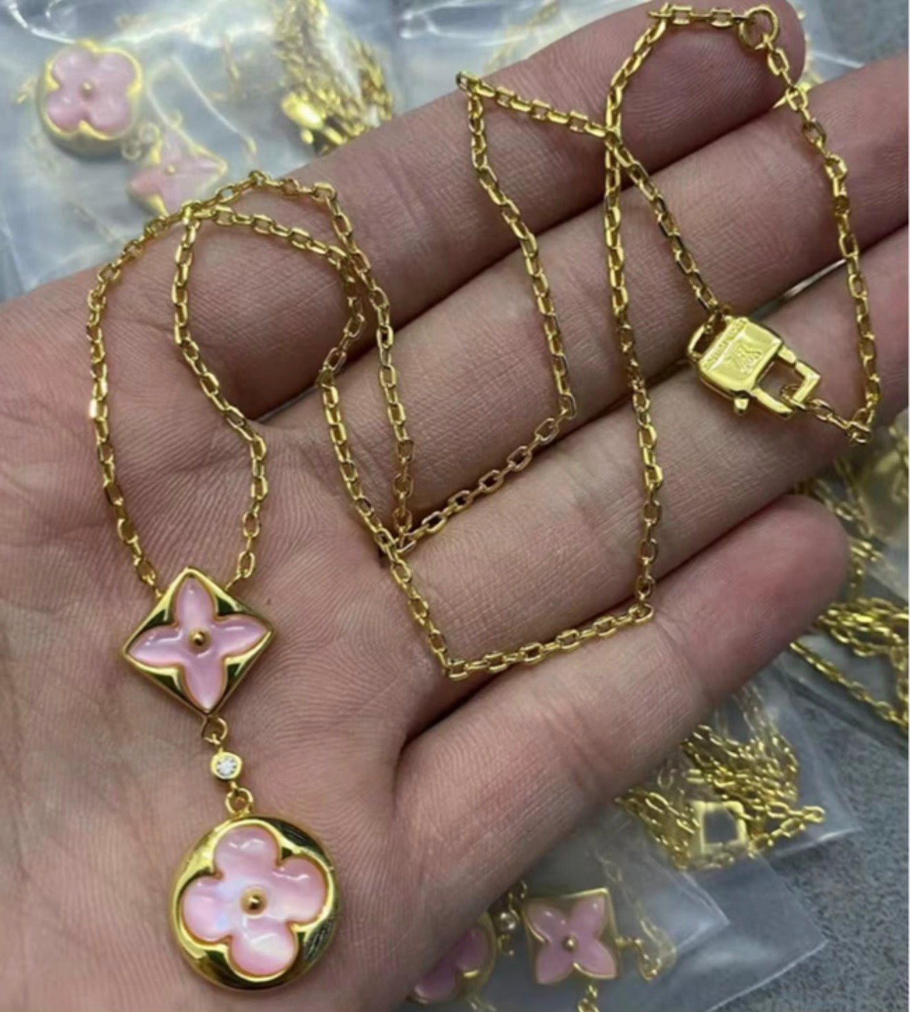 Pink Flower Necklace