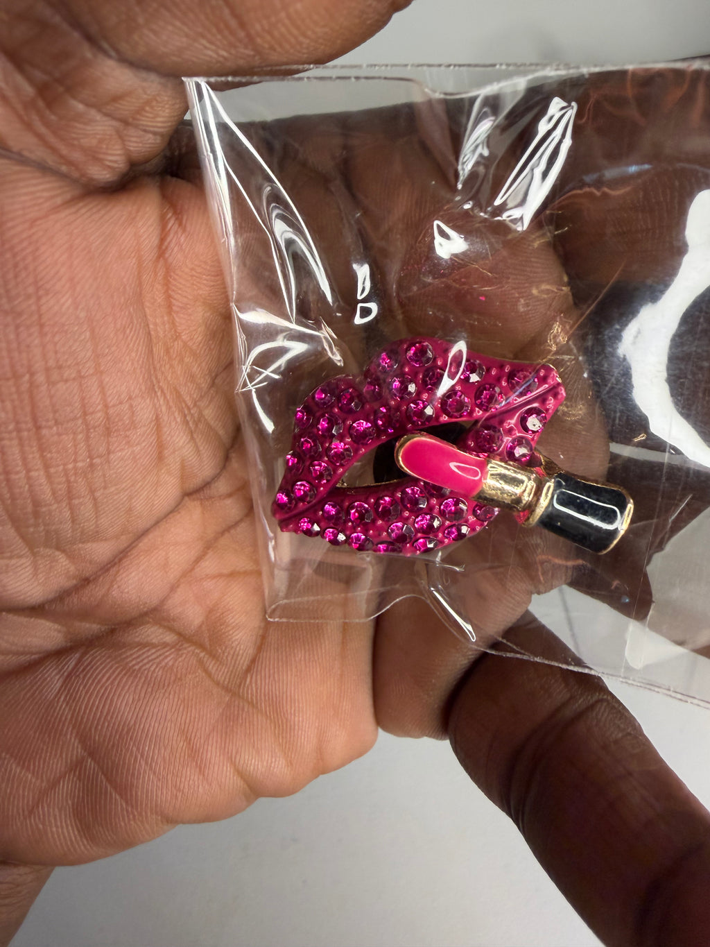 Pink lip stick charm