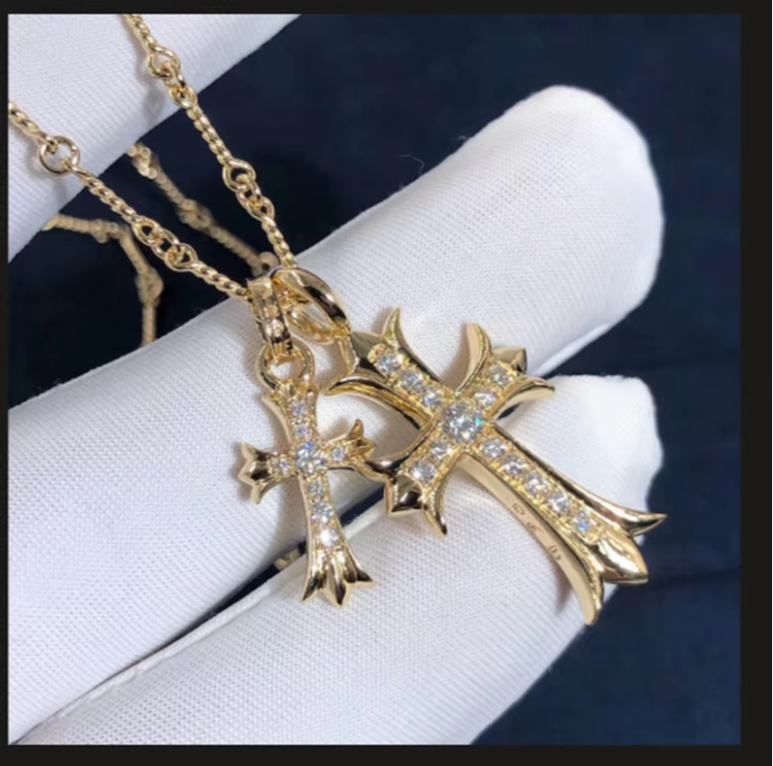 Chrome <3 Cross Necklace