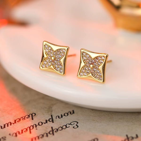 Crystal Blossom Stud Earrings