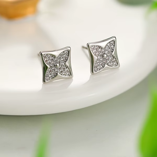 Crystal Blossom Stud Earrings