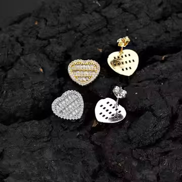 Dazzling Heart Stud Earrings