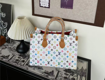 White Colorful Handbag